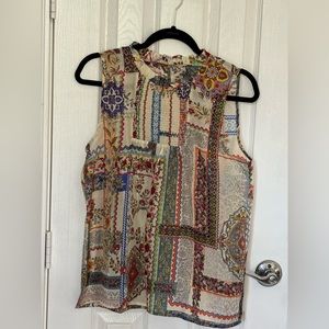 NWT Johnny Was Multi Print Sleeveless Top